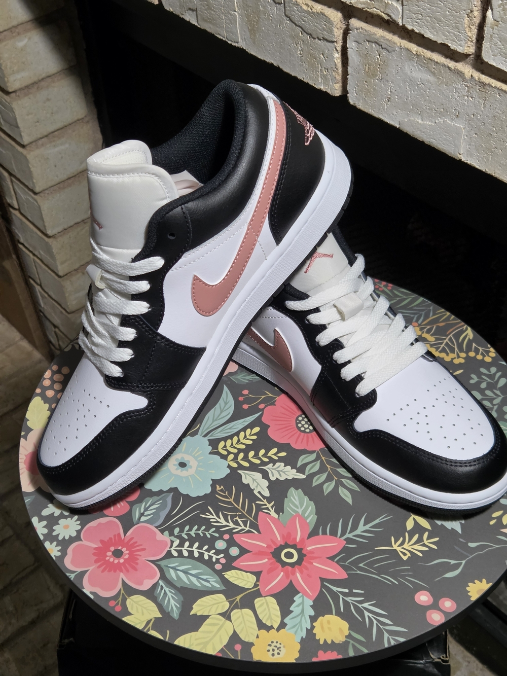 Brand New AJ1 Low Sneakers in — White, Black & Pink